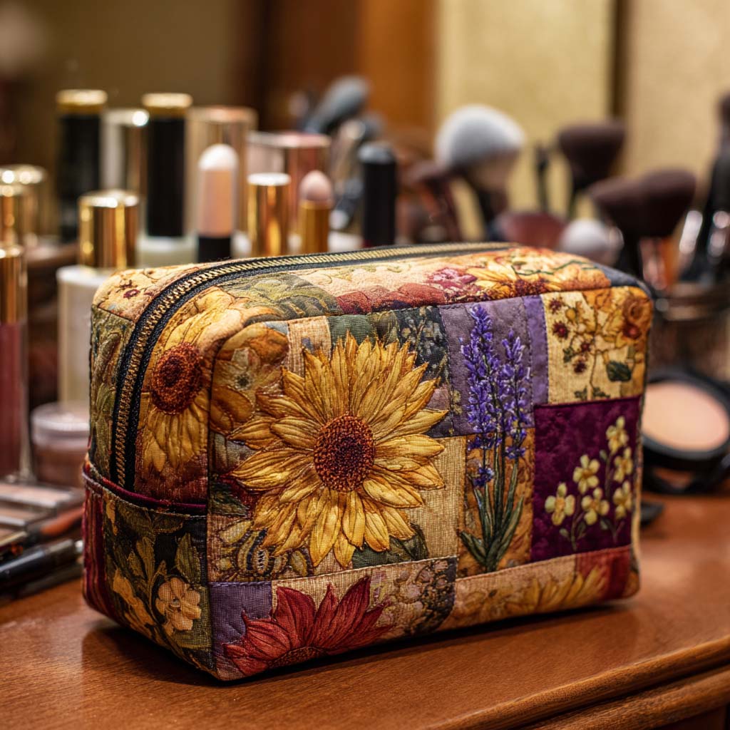 Rustik Solsikke Quilted Makeup Taske NCU0NT10173