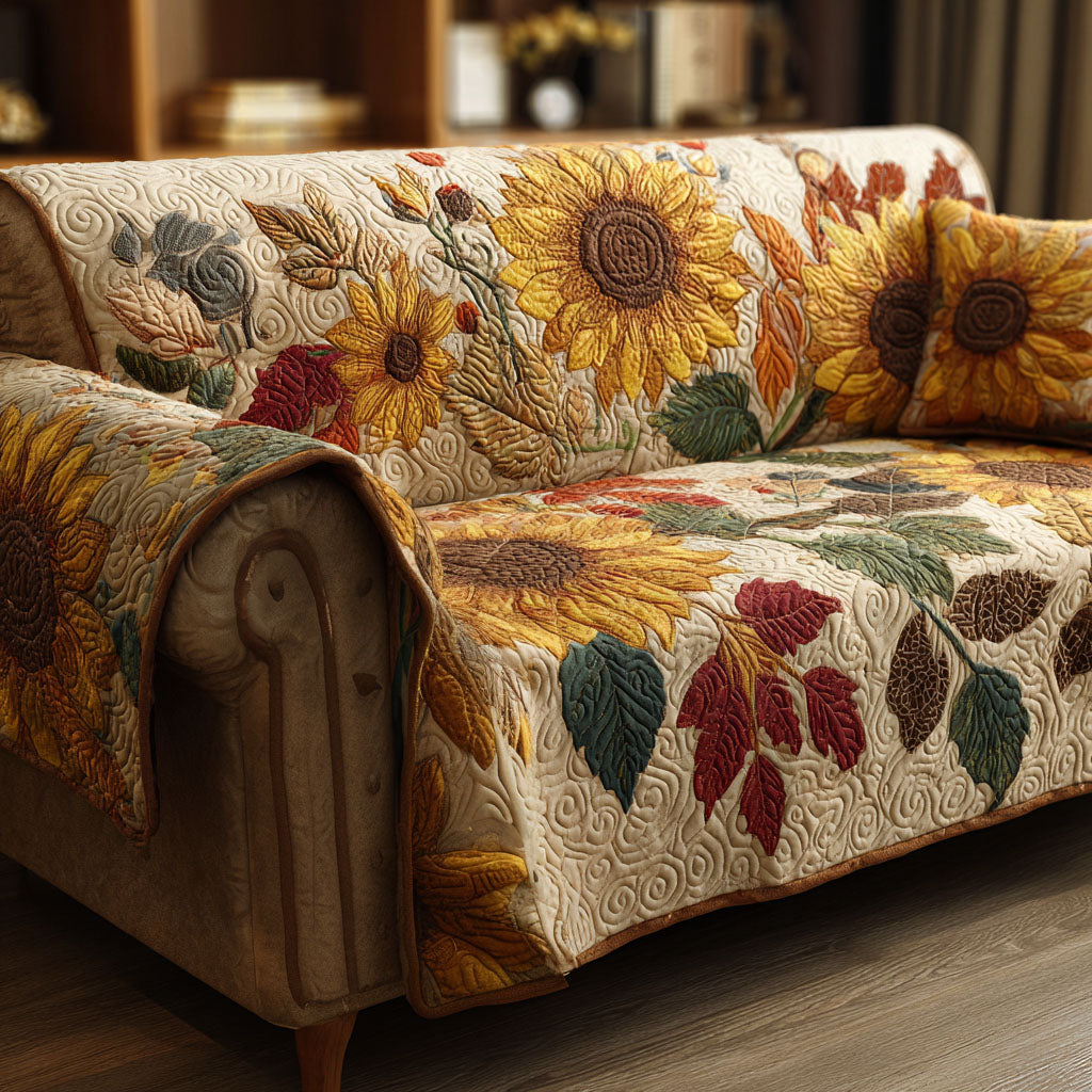 Rustik Solsikker Quilted Sofa Dække NCU0TV544