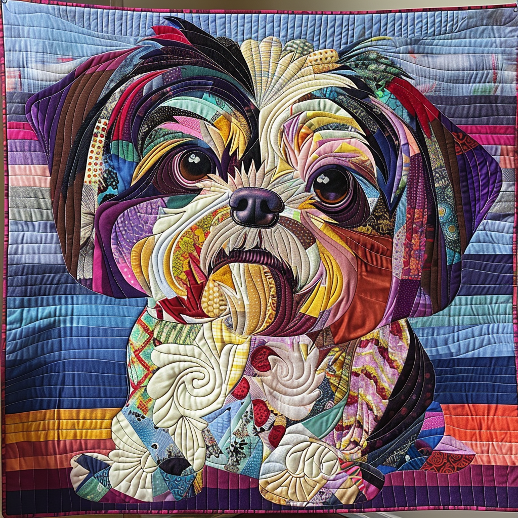 Shih Tzu Sparkle Quiltet Tæppe NCU0DV1704