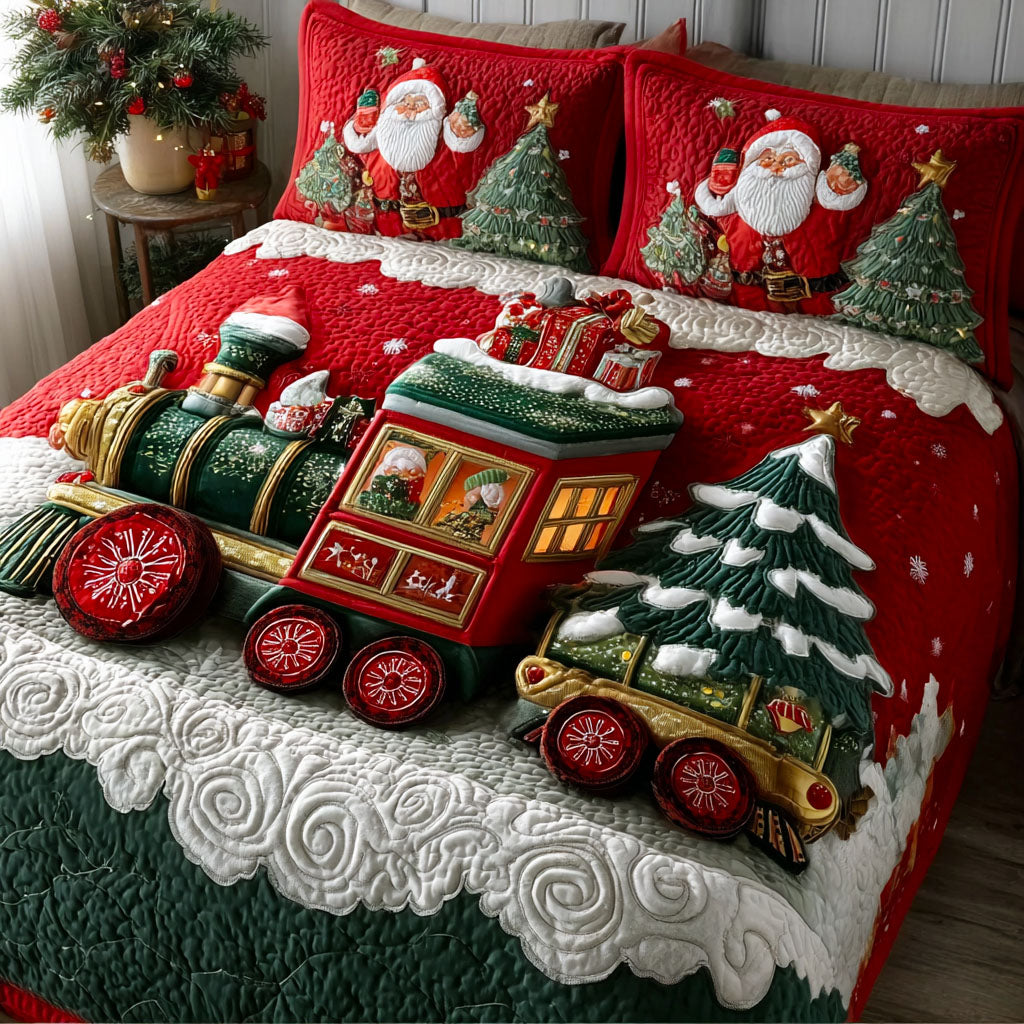 Sleigh-on-Rails 3-delt quiltet sengetøjssæt NCU0PT9129