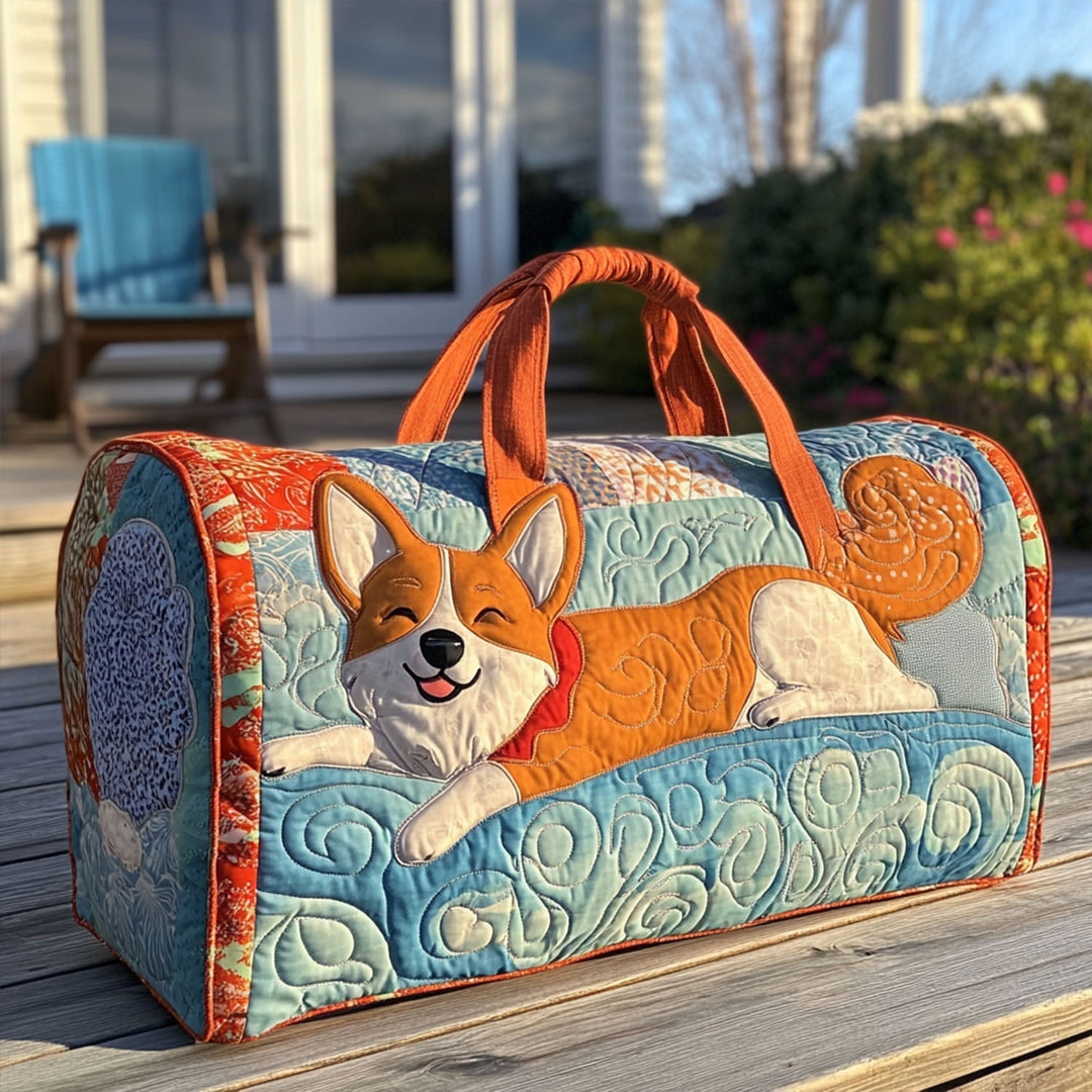 Smilende Corgi Quilted Duffle Bag NCU0PT9363
