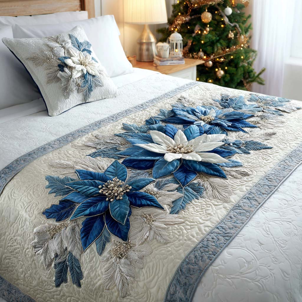 Sne Poinsettia Quilted Bed Runner NCU0XD784