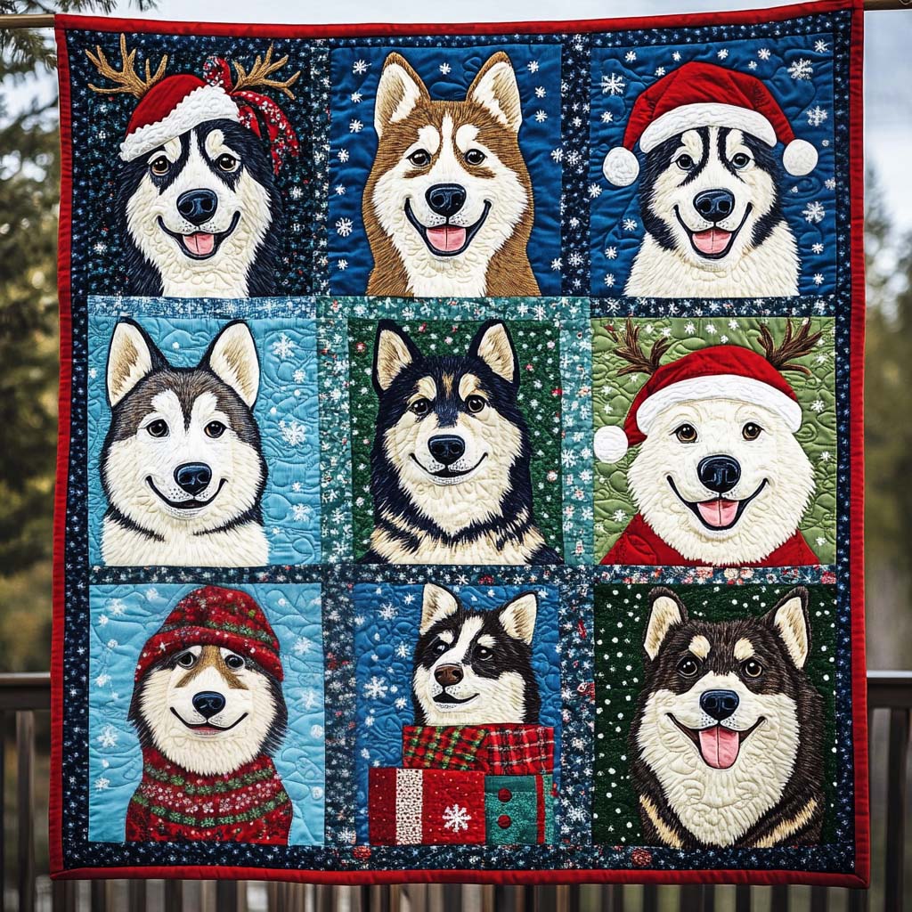 Sneklædt Husky Glæde Quiltet Tæppe NCU0NT2392
