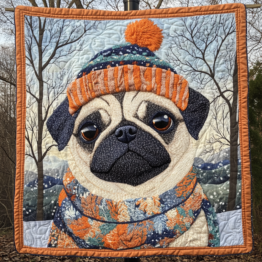 Snuggly Pug Love Quiltet Tæppe NCU0DK1390