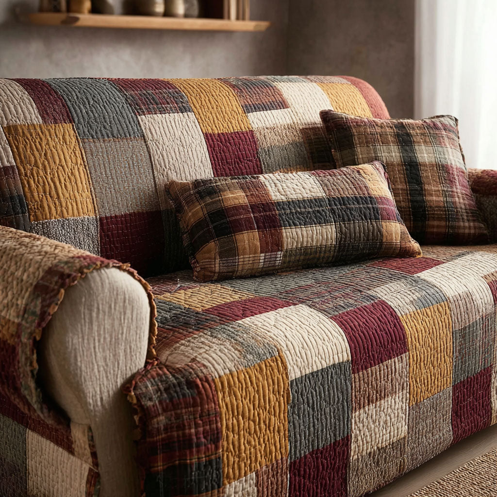 Blød Rustik Quiltet Sofa Dække NCU0NT12153