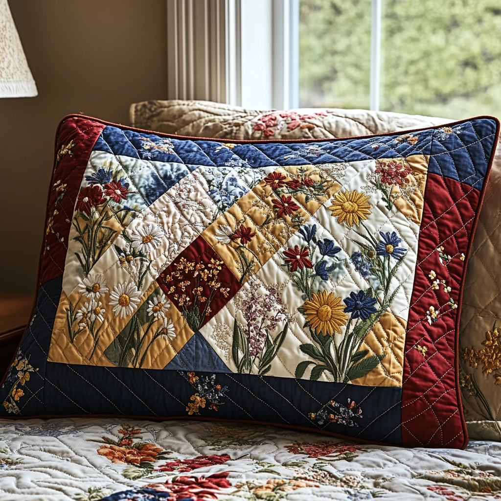 Forårsblomster Patchwork Quiltet Sengetøj Pude Cover NCU0DV5174