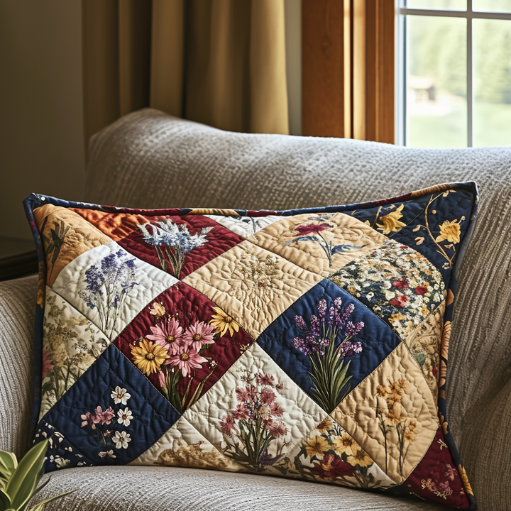 Forår Blomster Patchwork Quiltet Sengetøj Pude Betræk NCU0DV5204