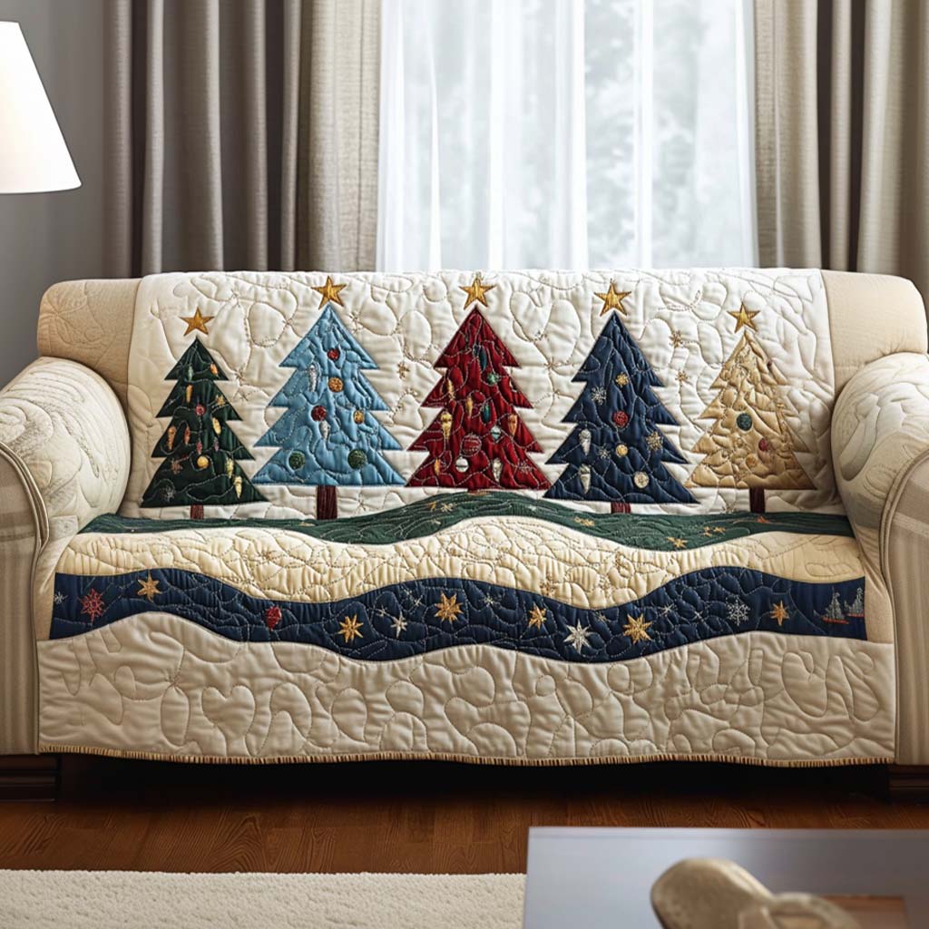 Stjernede Fyrretræer Quiltet Sofa Dække NCU0NT10748