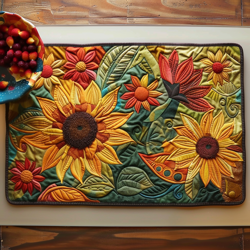 Sunburst Solsikke Quilted Bordskåner NCU0TL075