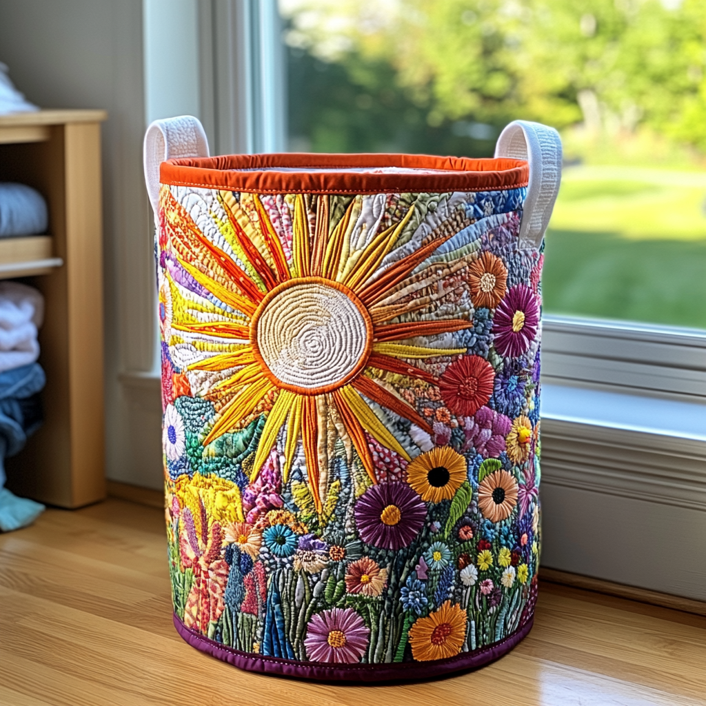 Solblomst Blomster Quiltet Vasketøjskurv NCU0PVL361