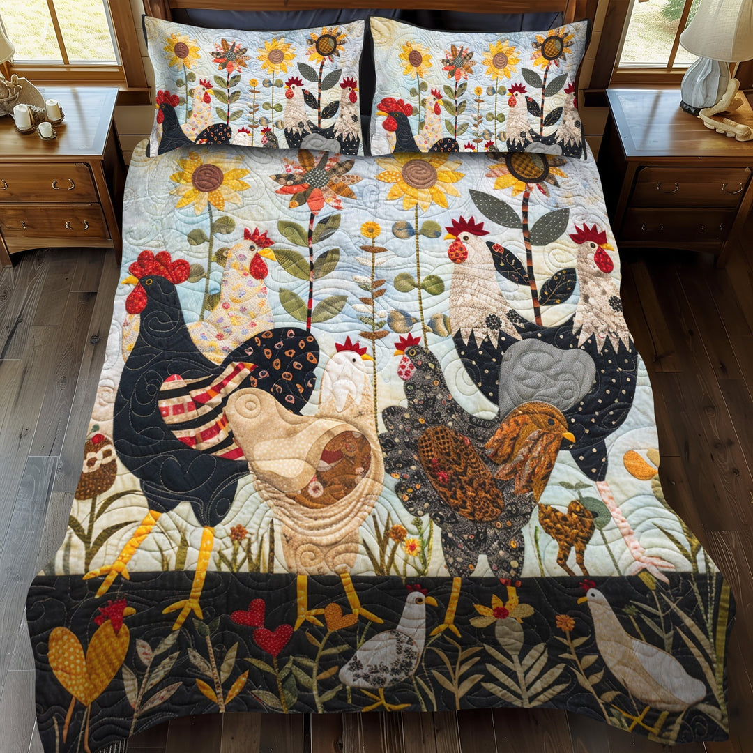 Kylling Quilted Sengetøj Sæt NCU0VT03