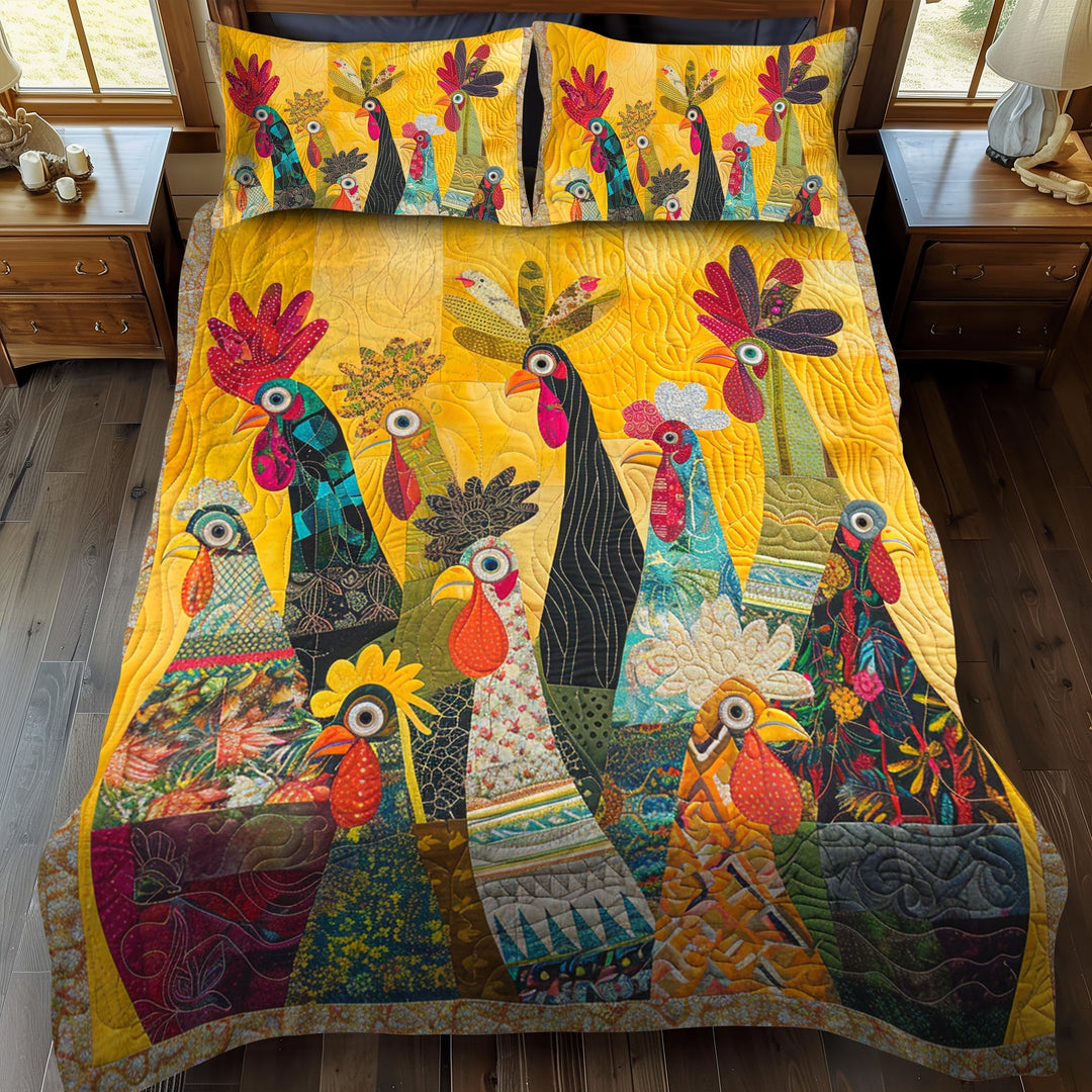 Kylling Quilted Sengetøj Sæt NCU0VT03