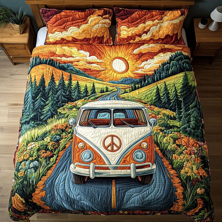 Hippie Van 3-delt quiltet sengetøjssæt NCU0VT113