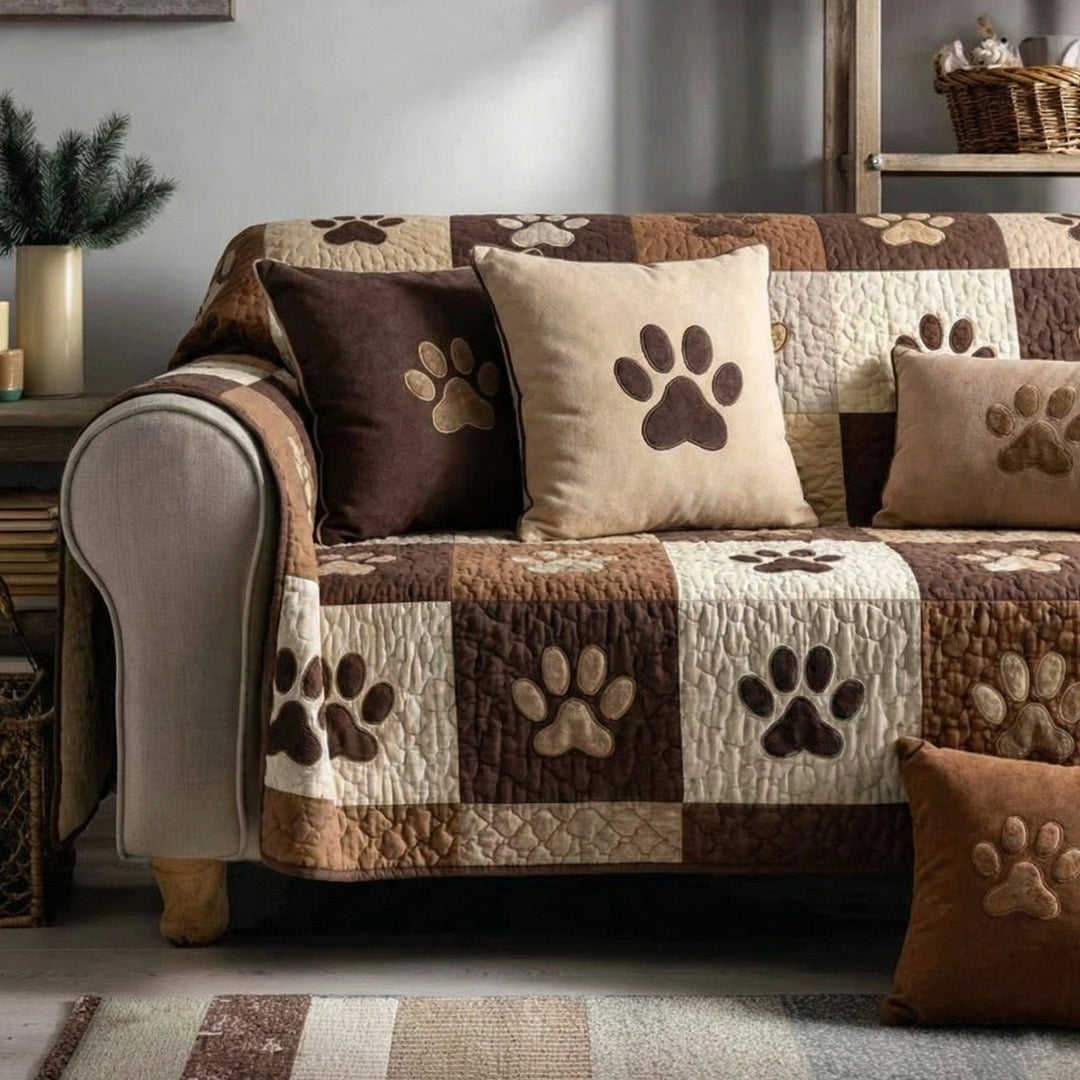 Søde Poteaftryk V2 Quilted Sofa Cover NCU0NT11199