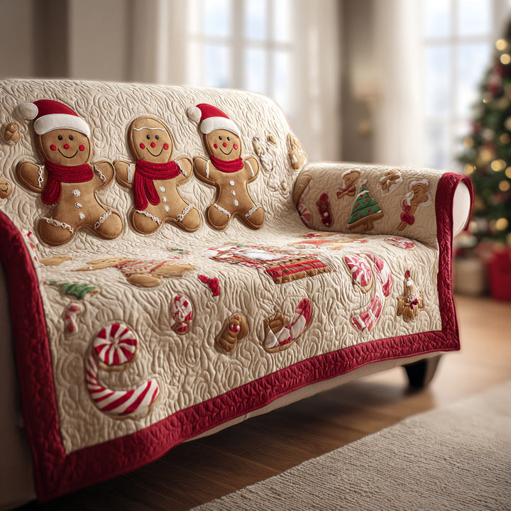 Sød Ingefærbrød Mand Quilted Sofa Dække NCU0HH1131