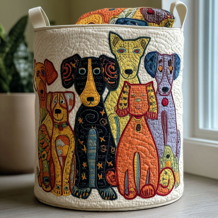 Fantastisk Hund Quilted Vasketøjskurv NCU0QN036