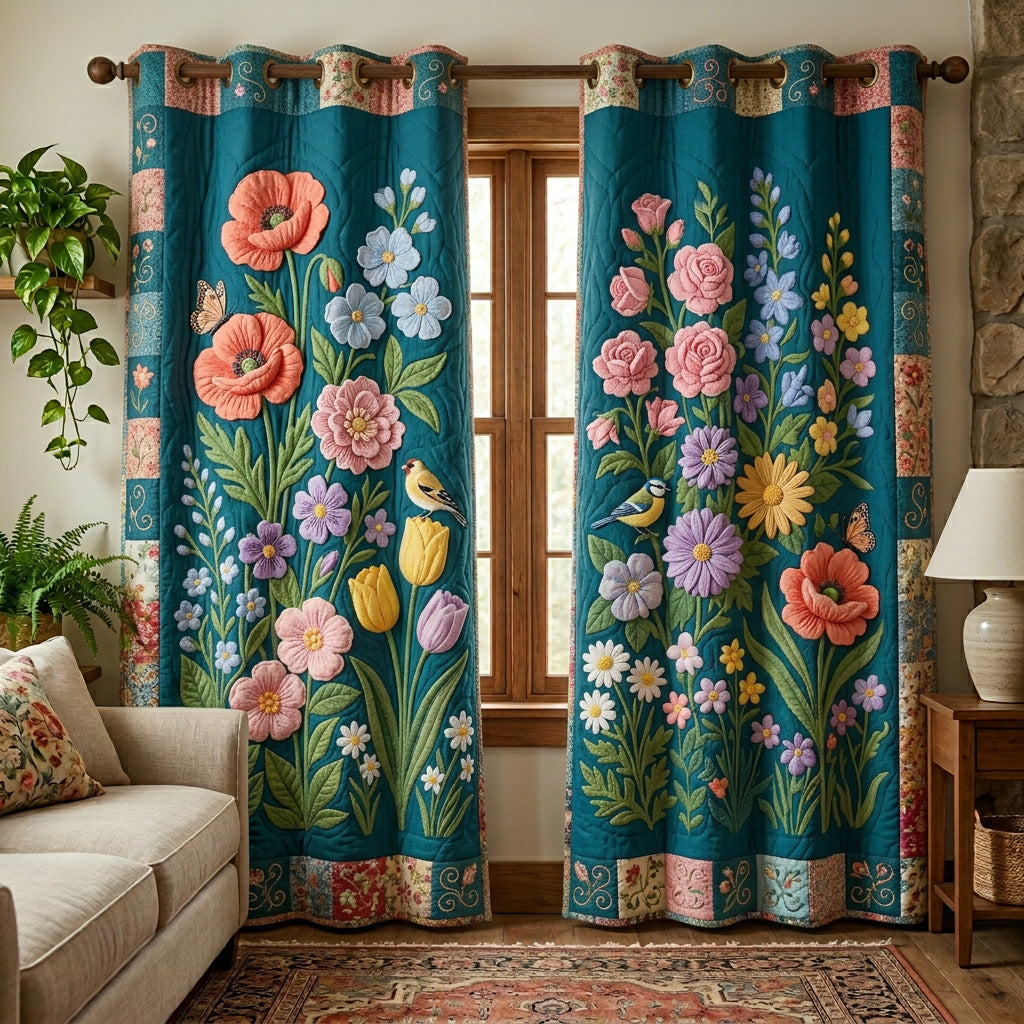 Teal Blossom Quiltede Gardiner NCU0TV1764