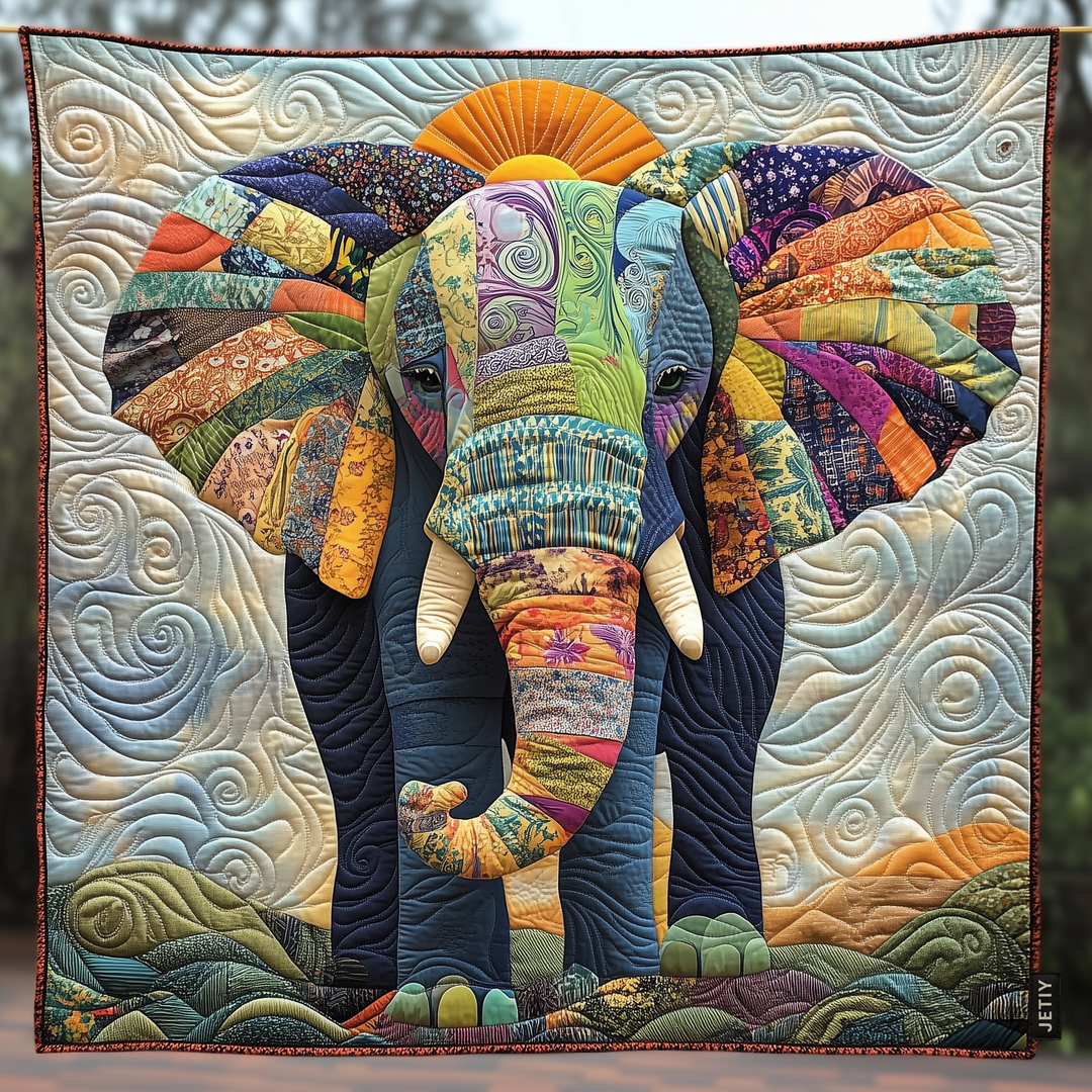 Tribal Elephant Harmony Quiltet Tæppe NCU0DK666