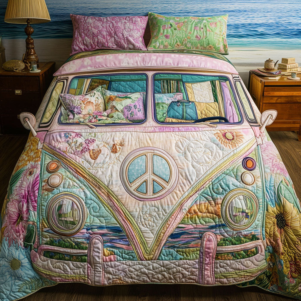 Hippie Van 3-delt quiltet sengetøjssæt NCU0VT113