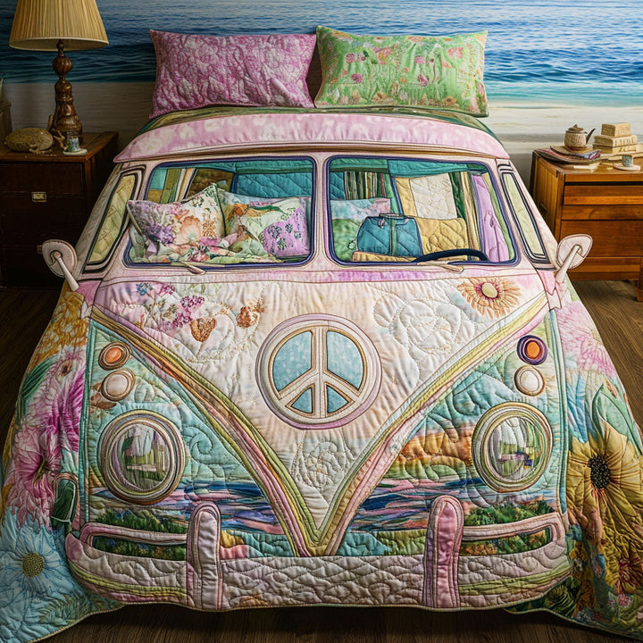 Hippie Van 3-delt quiltet sengetøjssæt NCU0VT113