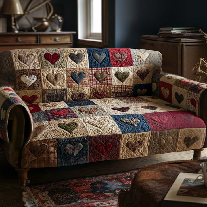 Varm Hjerter Quilted Sofa Dække NCU0NT11532