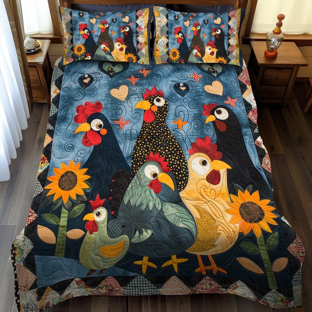 Kylling Quilted Sengetøj Sæt NCU0VT03