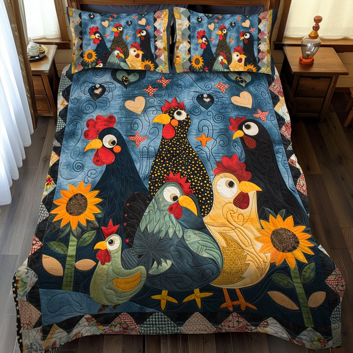 Kylling Quilted Sengetøj Sæt NCU0VT03