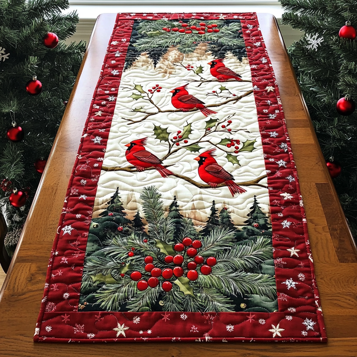 Vinter Cardinal Delight Quilted Table Runner NCU0DK1594