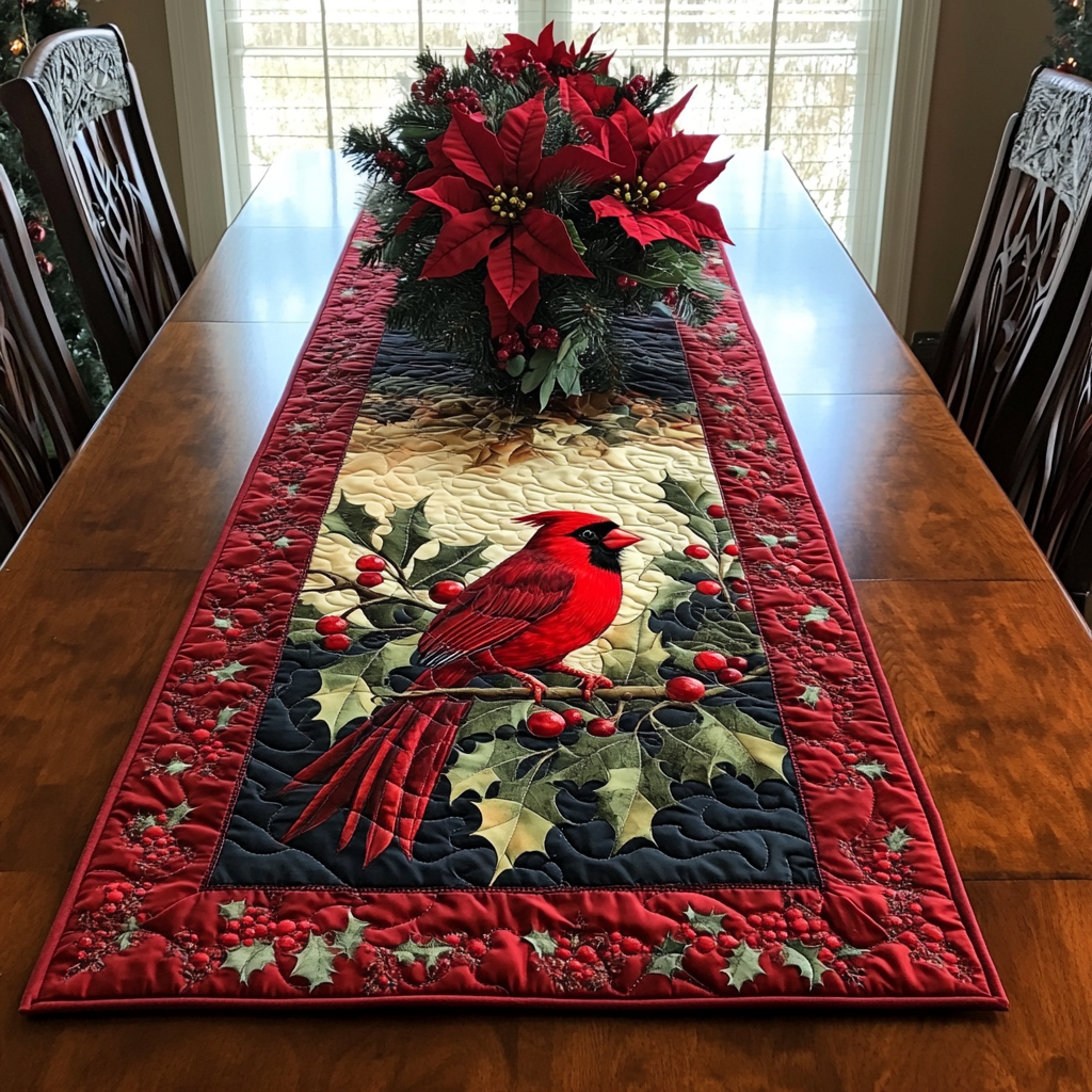 Vinter Cardinal Whisper Quilted Table Runner NCU0DK1588