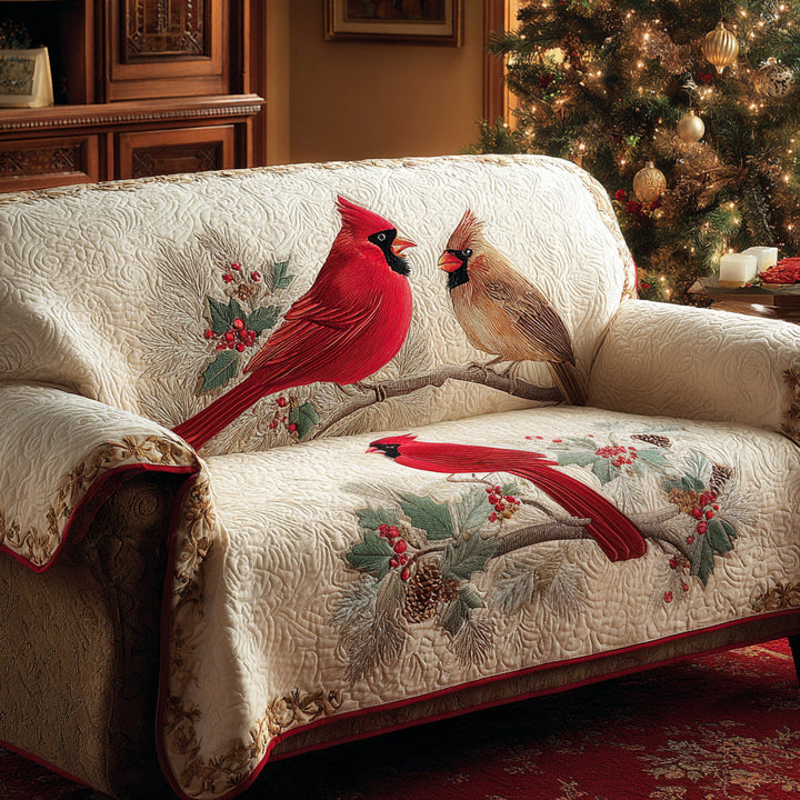 Vinter Kardinaler Quiltet Sofa Cover NCU0DV8509