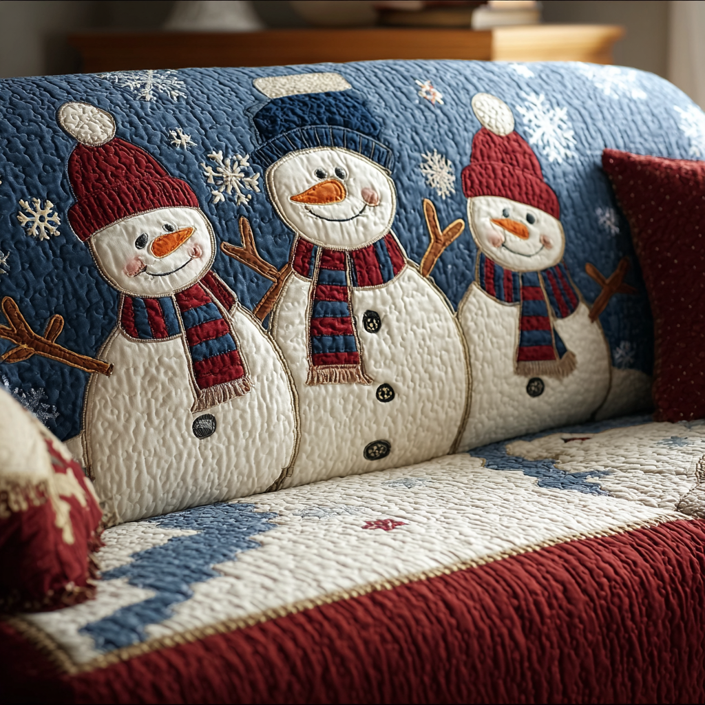 Vinter Snemand Quiltet Sofa Dække NCU0DK10796