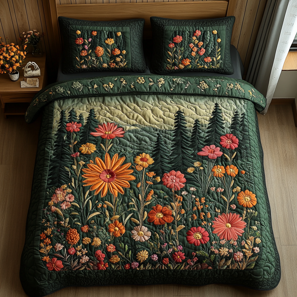 Woodland 3-Piece Quilted Bedding Set NCU0VT144