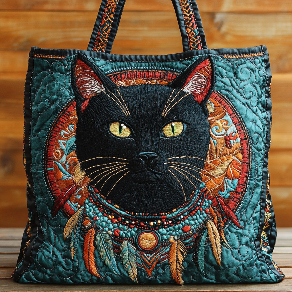 Native Cat Charm CW1201081CL Quiltet Tote Bag