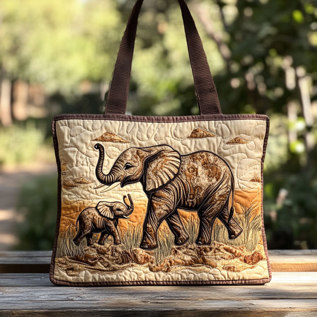 Elephant Love Path WN0910020CL Quiltet Tote Bag