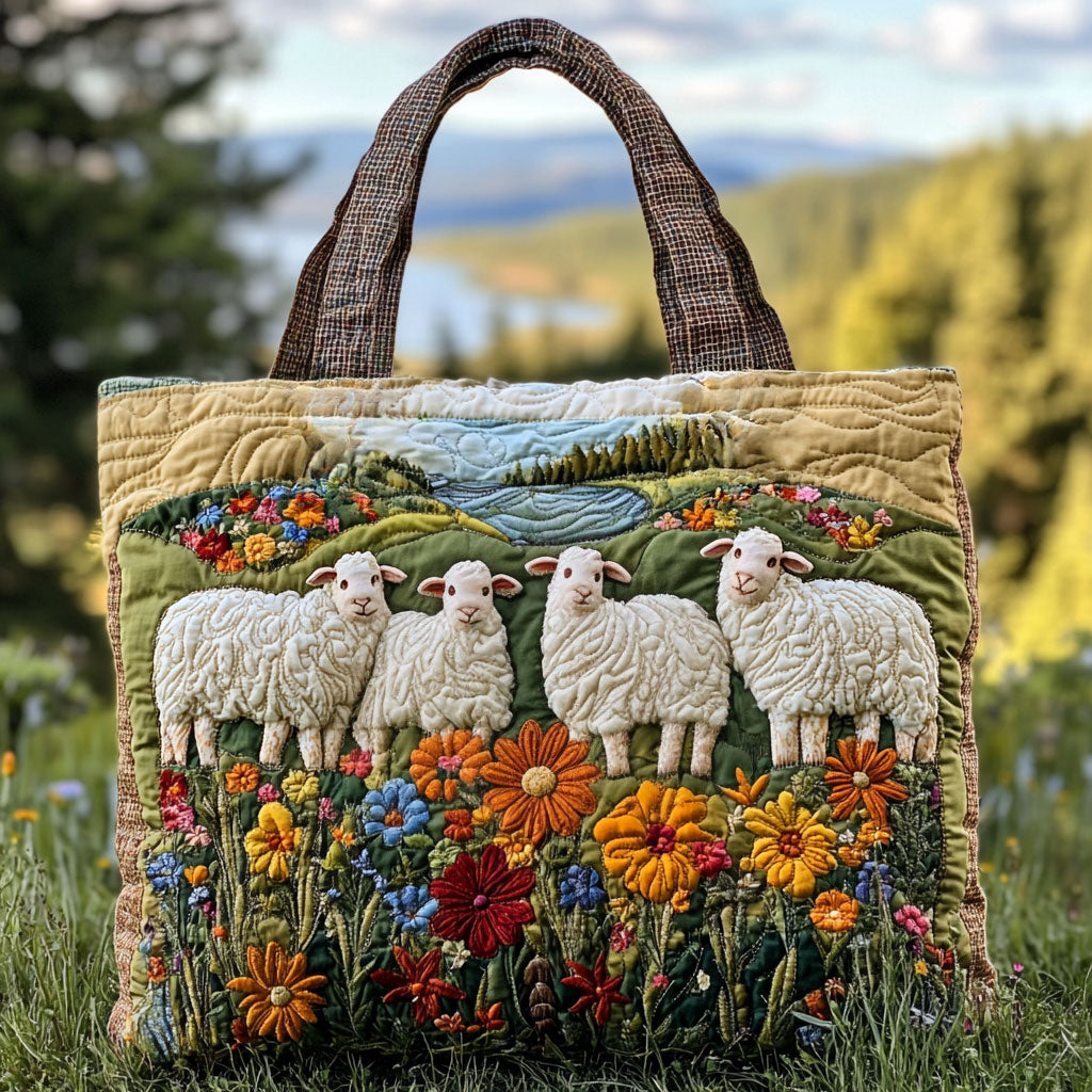 Blomstrende Får WN0801008CL Quiltet Tote Bag