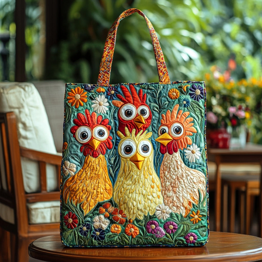 Floral Sjove Kyllinger XR1911008CL Quilted Tote Bag