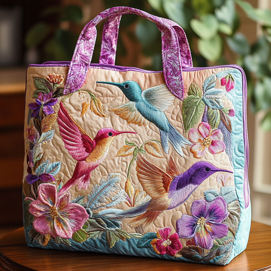 Hummingbird Flower CW2209027CL Vatteret Tote Bag