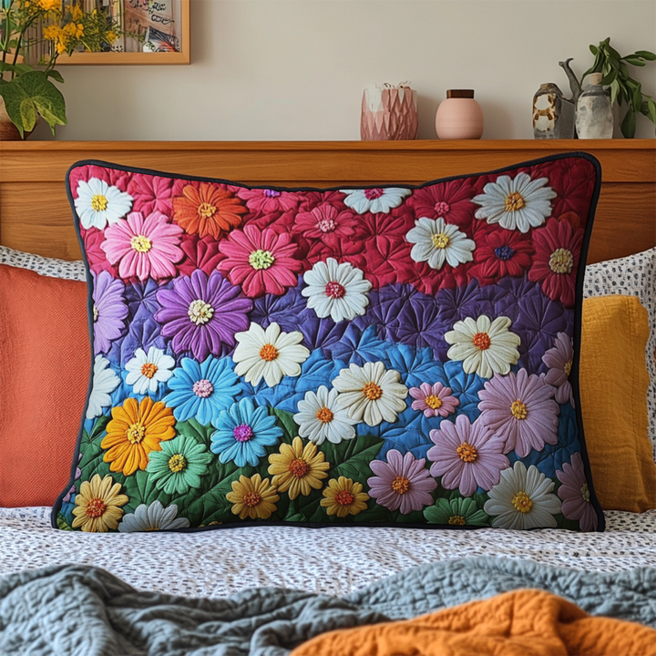 Blomsterlykke Quilted Sengetøj Pude Betræk NCU0VH5858