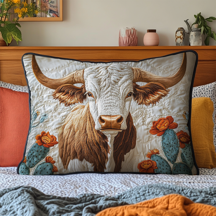 Texas Longhorn Quiltet Pude Betræk NCU0VH5859