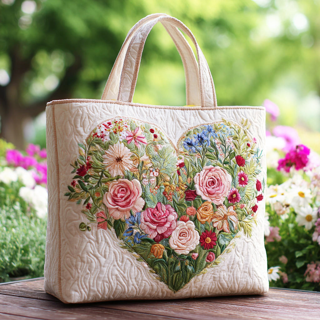 Floral Love CW1401034CL Quiltet Tote Bag
