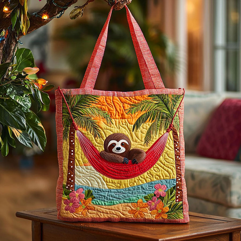 Tropisk Sommer Sloth QA2011024CL Quilted Tote Bag