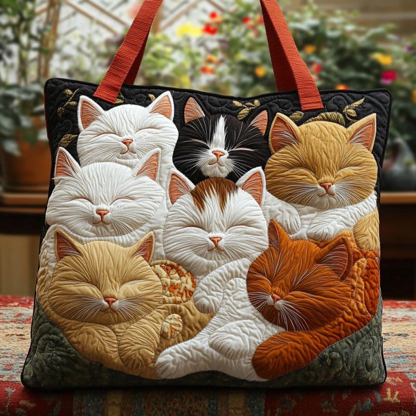 Sovende Katt XR0210001CL Quiltet Tote Bag
