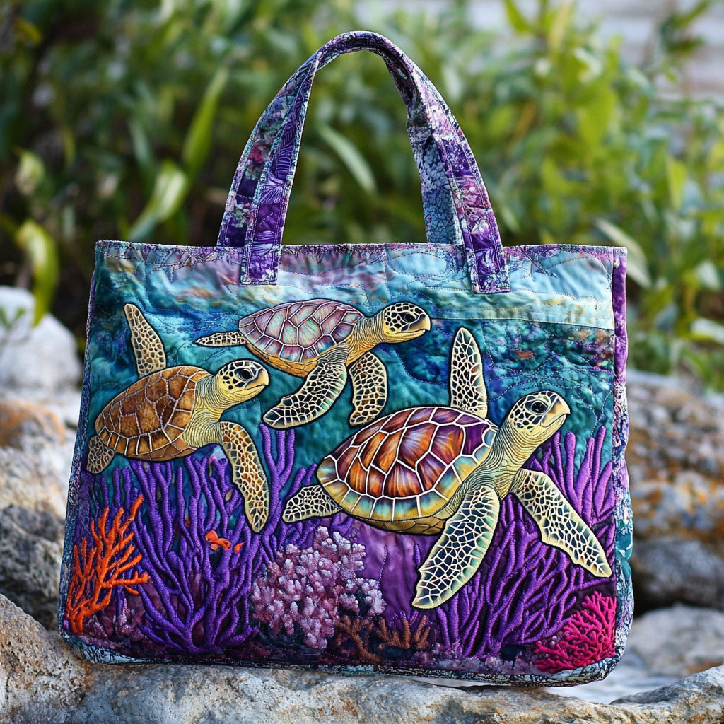 Harmony Turtle WN2209042CL Quiltet Tote Bag
