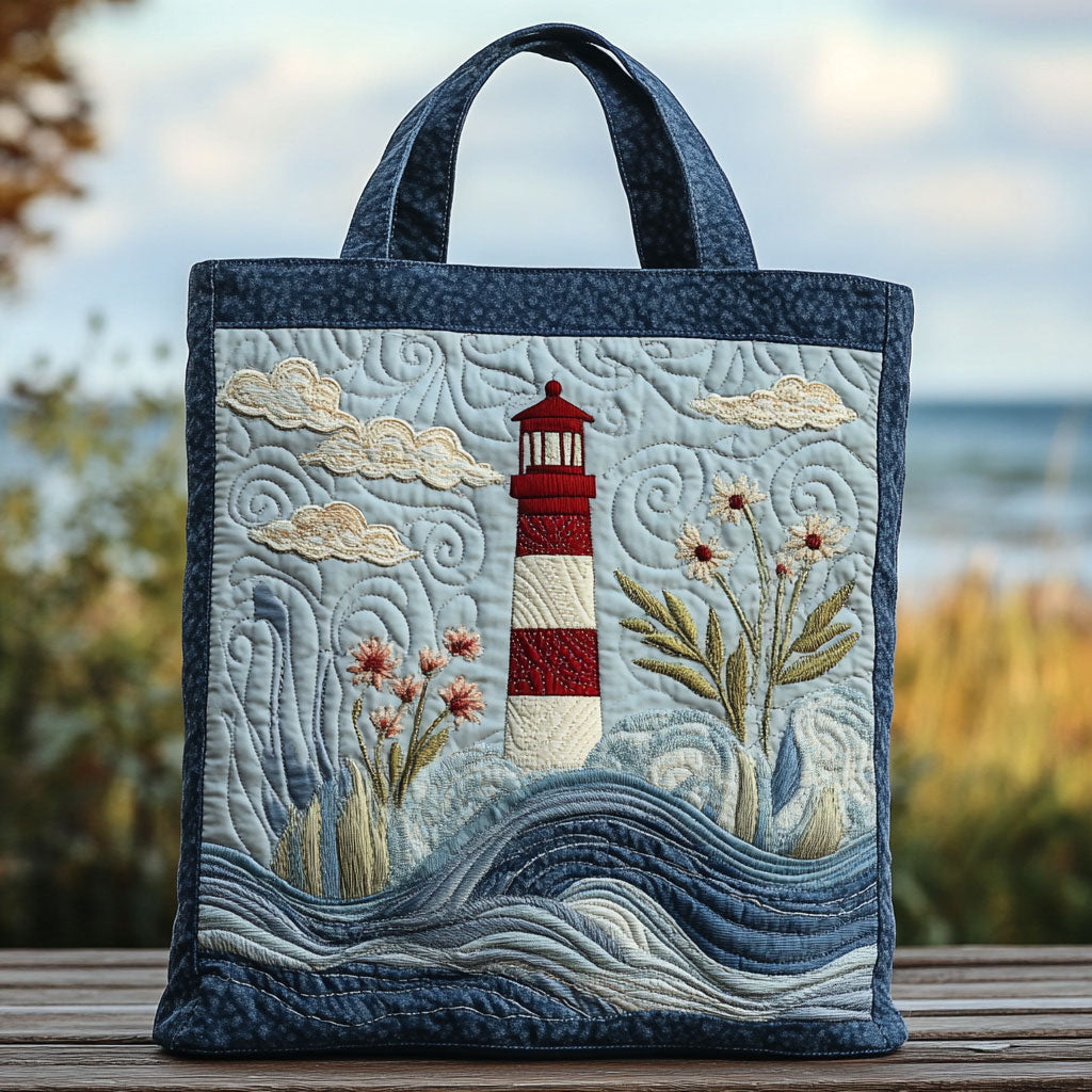 Lighthouse Serenity CW1301020CL Quiltet Tote Bag