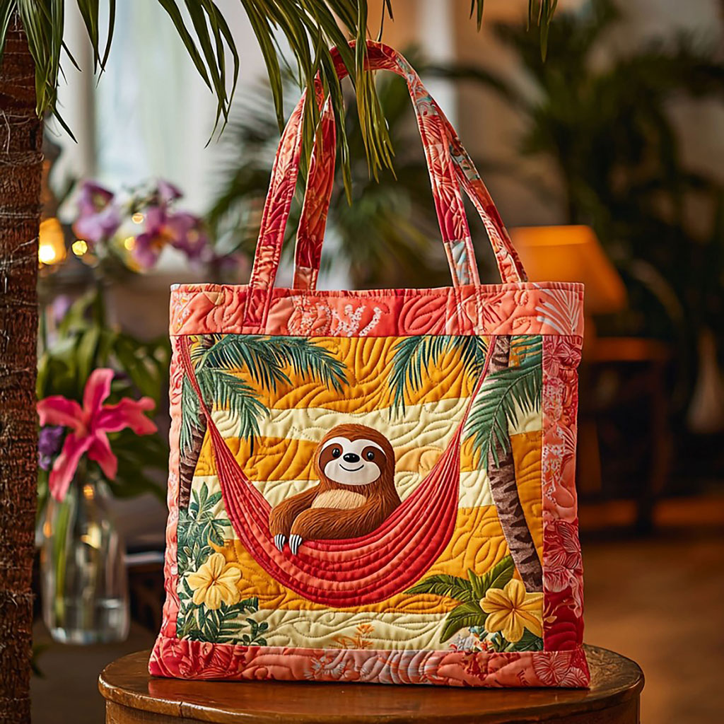 Tropisk Sommer Sloth QA2011025CL Vatteret Tote Bag