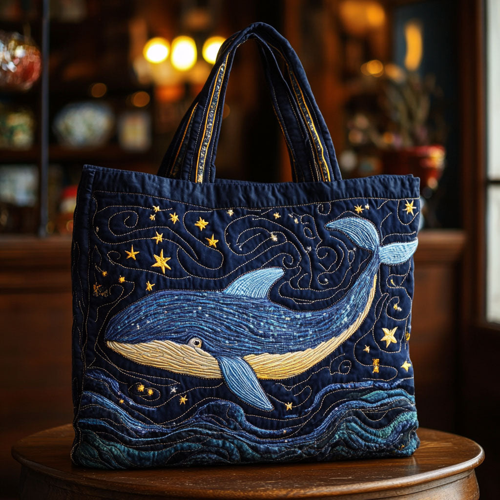 Midnight Whale CW1401036CL Quiltet Tote Bag