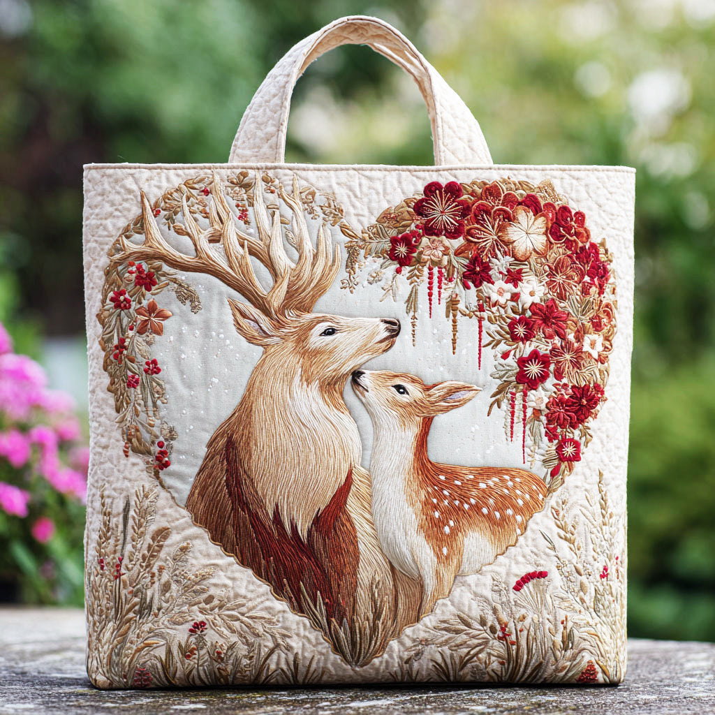 Deer Love CW0801003CL Quiltet Tote Bag