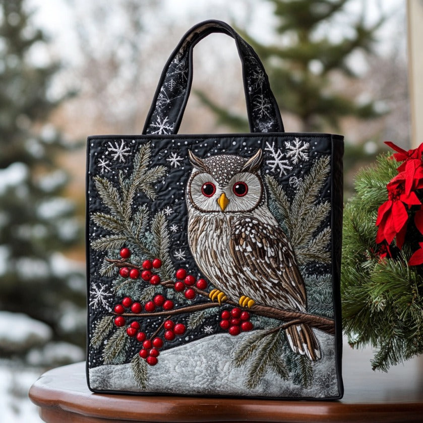 Frosted Owl XR0710013CL Quiltet Tote Bag