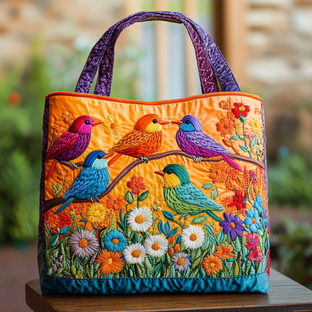 Sang af Fuglen CW2209034CL Quilted Tote Bag