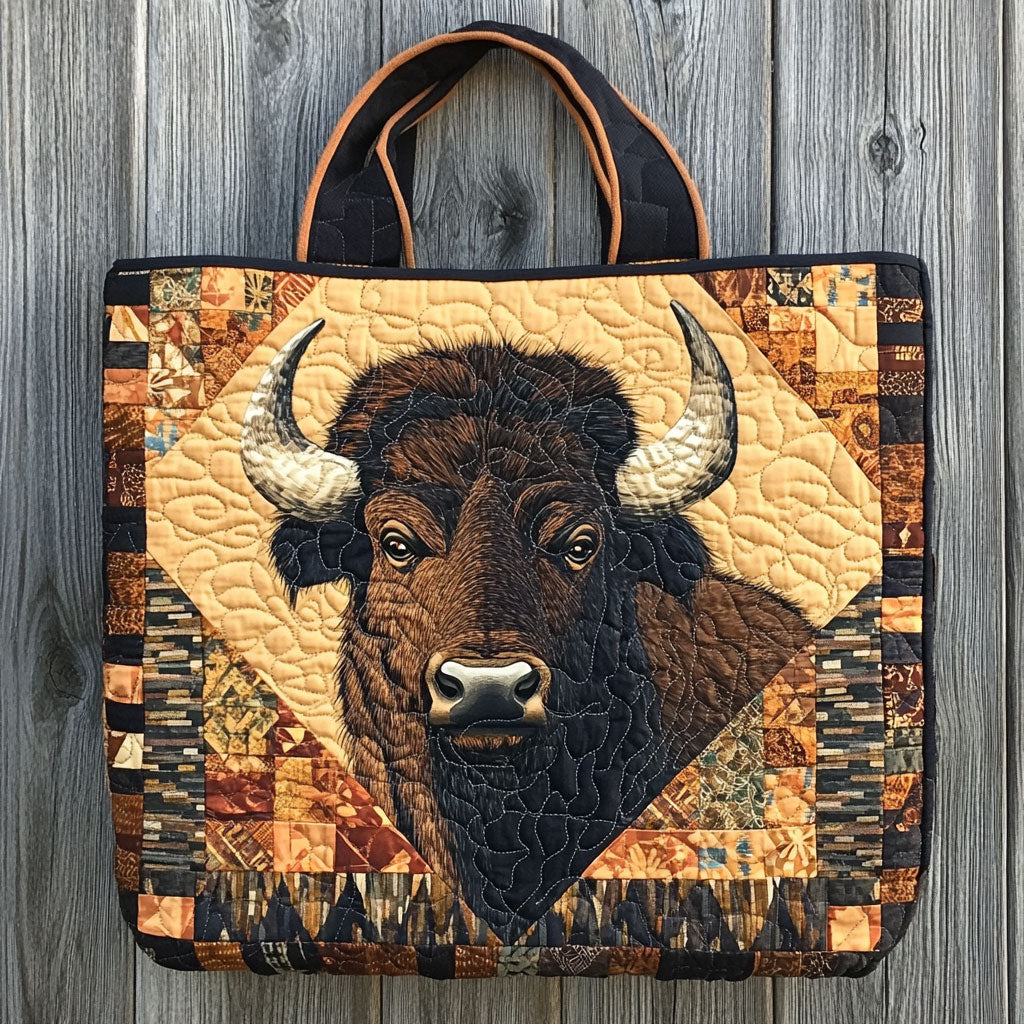 Earthbound Bison WN0901014CL Quiltet Tote Bag